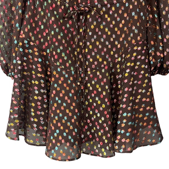 Milly Reina Confetti Metallic A Line Dot Dress Size 6 - Picture 6 of 9